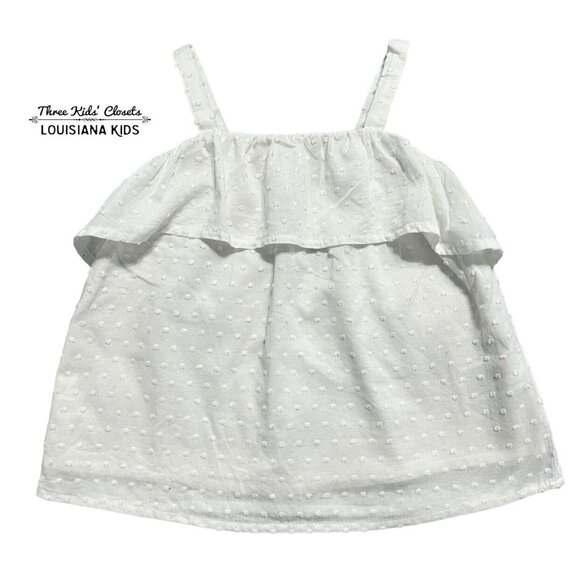 Genuine Kids Other - Genuine Kids 18m White Swiss Dot Ruffle Tank Top